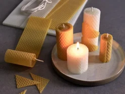 Grüne Erde Kerzenbastelset, natur, 6 Platten zu 30 x 20 cm, 120 cm Docht und Bastelanleitung