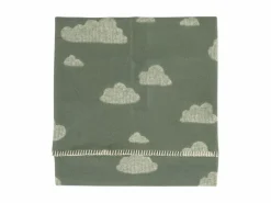 Grüne Erde Kinderdecke Wölkchen, salbei, 75 x 100 cm, 100 % Baumwolle, GOTS