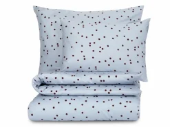 Grüne Erde Kissenüberzug ELLA Pur, hellblau/pflaume, 40 x 60 cm, 100 % Baumwolle, Satin, GOTS