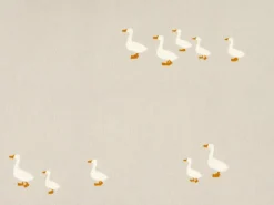 Kinder Grüne Erde Kissenüberzug FREDERIK, sand, 40 x 40 cm, 100 % Baumwolle, Satin, GOTS