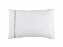 Grüne Erde Kissenüberzug JOSEPHINE mit Streifen und Ajour, weiss/natur, 40 x 60 cm, 56 % Leinen/44 % Baumwolle, GOTS