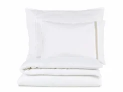 Grüne Erde Kissenüberzug JOSEPHINE mit Streifen und Ajour, weiss/natur, 40 x 60 cm, 56 % Leinen/44 % Baumwolle, GOTS