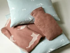 Kinder Grüne Erde Kissenüberzug MIMI, hellgrün, 40 x 40 cm, 100 % Baumwolle, Satin, GOTS