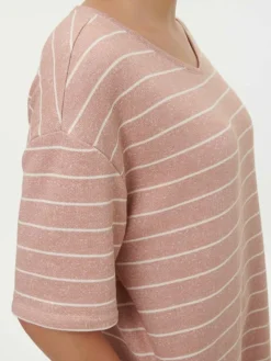 Grüne Erde Kleid aus Bio-Baumwolle, 85 camelie/offwhite, S, GOTS