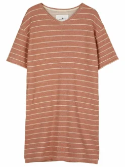 Grüne Erde Kleid aus Bio-Baumwolle, 85 camelie/offwhite, S, GOTS