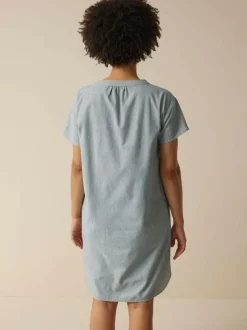 Grüne Erde Kleid aus Bio-Baumwolle, 74 streif blau-weiss, 40, GOTS