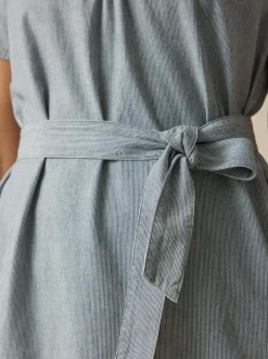 Grüne Erde Kleid aus Bio-Baumwolle, 74 streif blau-weiss, 40, GOTS