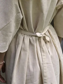 Grüne Erde Kleid aus Bio-Baumwolle und Leinen, , 38, GOTS