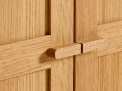 Grüne Erde Kleiderschrank Tenso 4-türig, Wollstoff Tano Natur (79),