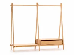 Grüne Erde Kleiderständer Jukai Pur, mit Anbauelement, Box und Lade,