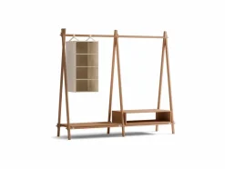 Grüne Erde Kleiderständer Jukai Pur, mit Anbauelement, Ablageboard, Box und Hängefächer,