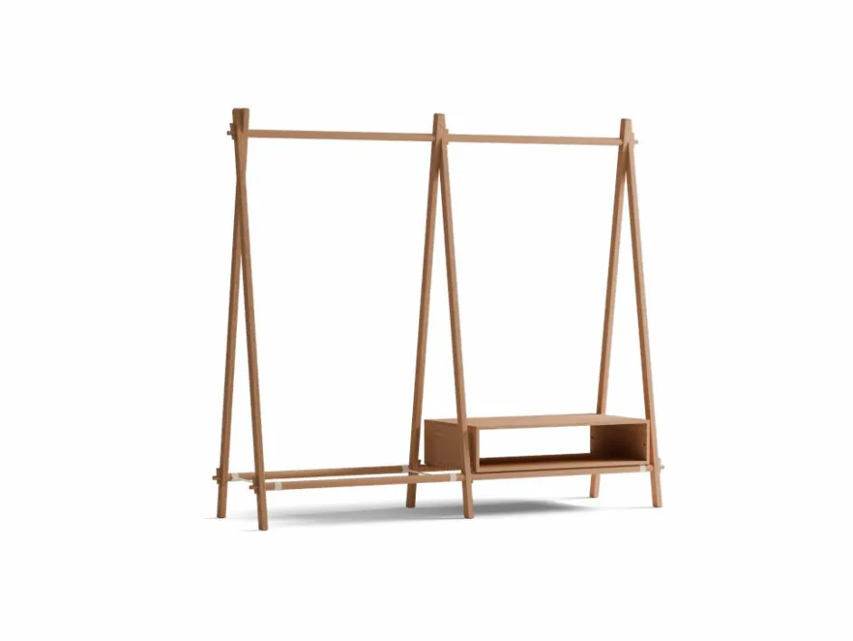 Grüne Erde Kleiderständer Jukai Pur, mit Anbauelement und Box,