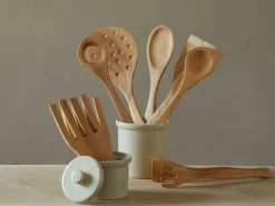 Grüne Erde Kochlöffel aus Eschenholz, geölt, 30 x 6 cm