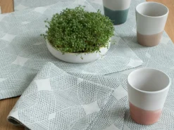 Grüne Erde Kresseteller aus weißem Terracotta, H 4 cm, ø 17 cm