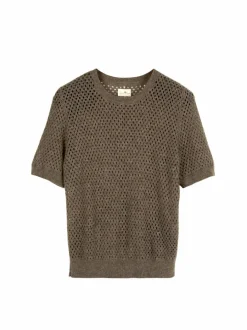 Grüne Erde Kurzarmpullover aus Yakwolle, , XS