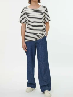 Grüne Erde Kurzarmshirt aus Bio-Baumwolle, 55 navy/offwhite ringel, 38, GOTS