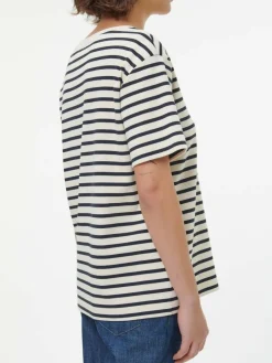 Grüne Erde Kurzarmshirt aus Bio-Baumwolle, 55 navy/offwhite ringel, 38, GOTS