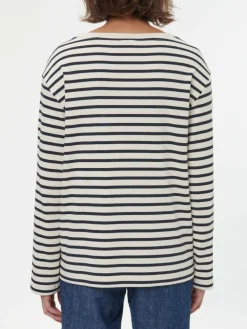 Grüne Erde Langarmshirt aus Bio-Baumwolle, 55 navy/offwhite ringel, 38, GOTS