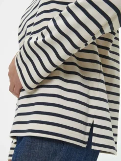 Grüne Erde Langarmshirt aus Bio-Baumwolle, 55 navy/offwhite ringel, 38, GOTS