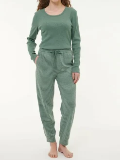 Grüne Erde Lange Schlafhose aus Bio-Baumwolle, , S, GOTS