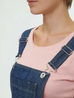 Grüne Erde Latzhose aus Bio-Baumwolle, 36 dark denim, 38, GOTS