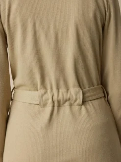 Grüne Erde Mantel aus Bio-Baumwolle und Leinen, 46 light khaki, S, GOTS