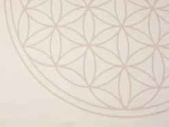 Grüne Erde Meditationsdecke Blume des Lebens, natur/quarz, 150 x 200 cm, 100 % Baumwolle, GOTS