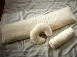 Grüne Erde Nackenrolle gefüllt mit Naturlatexflocken, 15 x 40 cm