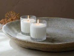 Grüne Erde Natürliche Duftkerze BERGGIPFEL im Trinkglas mit Rillenschliff, ø 8,5 cm, H 9 cm