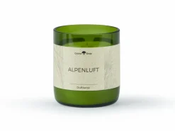 Grüne Erde Natürliche Rapswachskerze ALPENLUFT im rezyklierten Glas, Baumwolldocht, 325 ml, H 9,5 cm, ø 8,5 cm