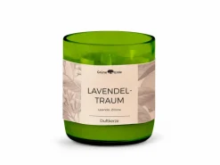 Grüne Erde Natürliche Rapswachskerze LAVENDELTRAUM im rezyklierten Glas, Baumwolldocht, 325 ml, H 9,5 cm, ø 8,5 cm