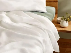 Grüne Erde Oberleintuch EDINA, weiß, 140 x 220 cm, Reinleinen, GOTS