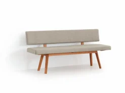 Grüne Erde Polsterbank Mirato mit Rückenlehne, L 180 x T 56,5 x H 86 cm, Banklaenge 180 cm, Wollstoff Tano Natur (79),