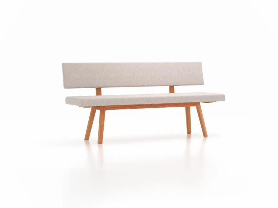 Grüne Erde Polsterbank Mirato mit Rückenlehne, L 180 x T 56,5 x H 86 cm, Banklaenge 180 cm, Wollstoff Tano Natur (79),