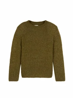 Grüne Erde Pullover aus Alpakawolle und Bio-Baumwolle, , S