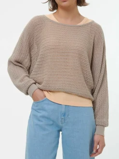 Grüne Erde Pullover aus Alpakawolle, 73 camelie, S