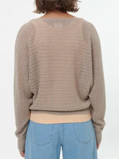 Grüne Erde Pullover aus Alpakawolle, 73 camelie, S