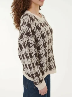 Grüne Erde Pullover aus Alpakawolle, 09 hahnentritt chocolate, S