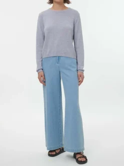 Grüne Erde Pullover aus Bio-Baumwolle und Leinen, 84 blau/natur melange, S, GOTS