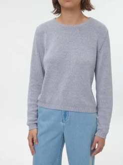 Grüne Erde Pullover aus Bio-Baumwolle und Leinen, 84 blau/natur melange, S, GOTS