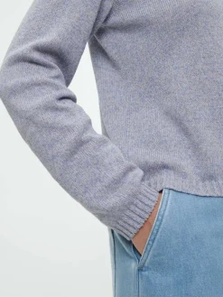 Grüne Erde Pullover aus Bio-Baumwolle und Leinen, 84 blau/natur melange, S, GOTS