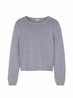 Grüne Erde Pullover aus Bio-Baumwolle und Leinen, 84 blau/natur melange, S, GOTS