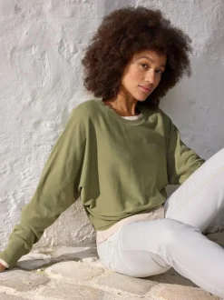 Grüne Erde Pullover aus Bio-Baumwolle, 43 olivgrün, S, GOTS