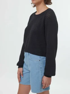 Grüne Erde Pullover aus Bio-Baumwolle, 01 schwarz, S, GOTS