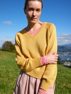 Grüne Erde Pullover aus Bio-Baumwolle, 24 honiggelb, S, GOTS