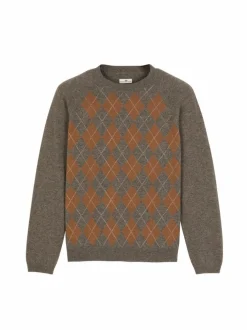 Grüne Erde Pullover aus Yak, Kamelhaar und Schurwolle, 79 yak intarsia hasel/kamel, S