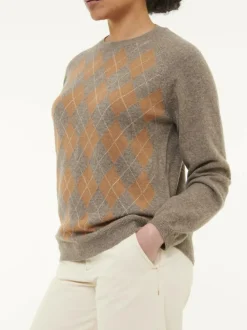 Grüne Erde Pullover aus Yak, Kamelhaar und Schurwolle, 79 yak intarsia hasel/kamel, S