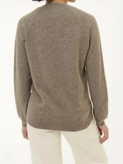 Grüne Erde Pullover aus Yak, Kamelhaar und Schurwolle, 79 yak intarsia hasel/kamel, S