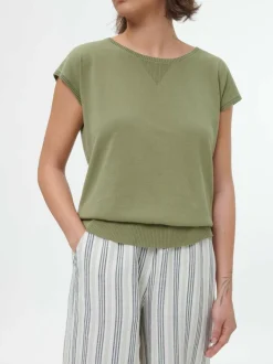 Grüne Erde Pullunder aus Bio-Baumwolle, 43 olivgrün, S, GOTS