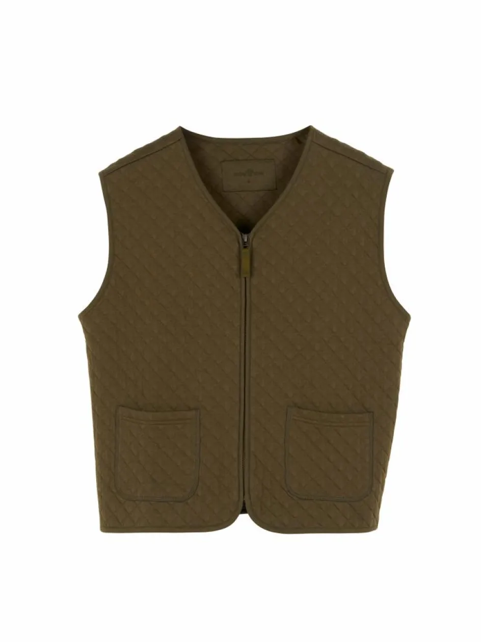 Grüne Erde Ärmellose Jacke aus Bio-Baumwolle, 52 cactus, S, GOTS